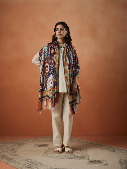 Women Nazakat Fine Soft Bamboo Fibre Stole (Size : 71X203 CM)