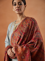 Women Surmai Kaani Wool Blend Kashmiri Shawl (Size: 101X203 CM)