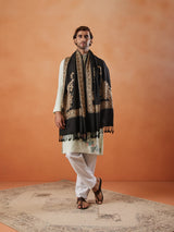 Menƒ??s Nargis Aari Embroidered Stole (Size: 71x203 Cm)