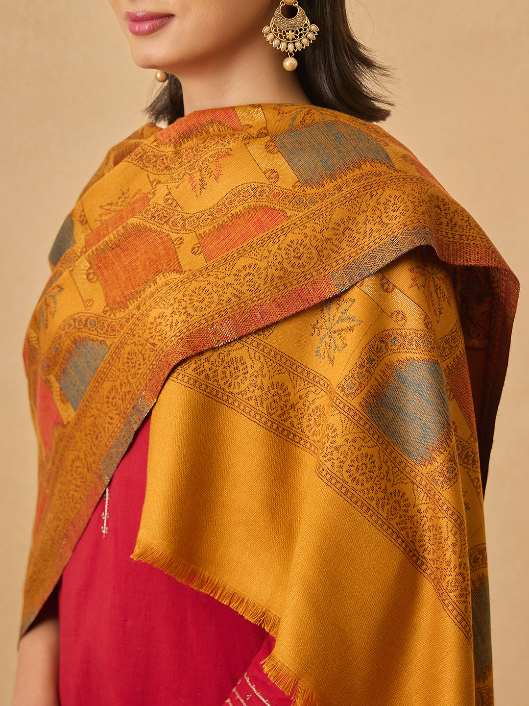 Pashmoda Women Floral Geometry Kaani Stole (Size : 71X203 CM)