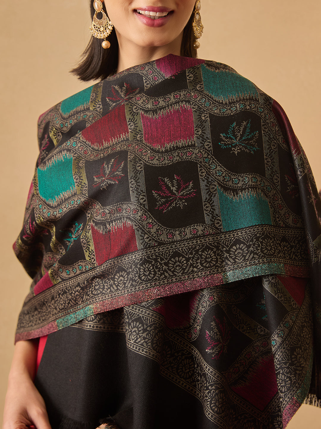 Pashmoda Women Floral Geometry Kaani Stole (Size : 71X203 CM)