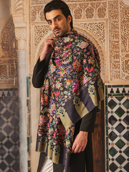 Pashmoda Men Kalamkari Embroidered Shawl (Size 101x203 Cm)