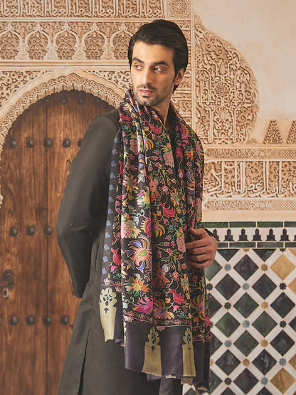 Pashmoda Men Kalamkari Embroidered Shawl (Size 101x203 Cm)