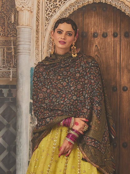 Gift Box of Rangrez Kaani Wool Blend Kashmiri Shawl (Size: 101x203 CM)