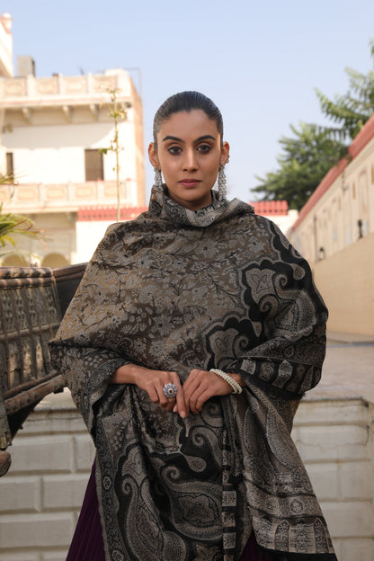 Pashmoda Women Hunar Zari Kaani Fine Wool Shawl (Size: 101x203 cm)