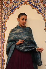 Pashmoda Women Naazneen Kaani Wool Blend Kashmiri Shawl (Size: 101X203 CM)