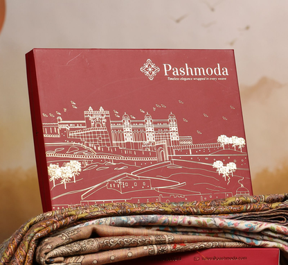 Pashmoda Women Nazrana Kashmiri Jamawar Woven Shawl (Size: 101X203 CM)